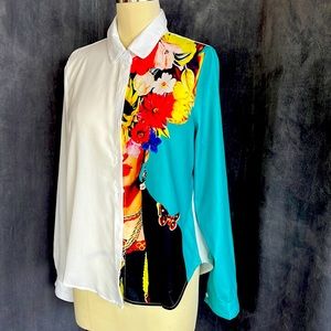 Frida Kahlo print blouse L